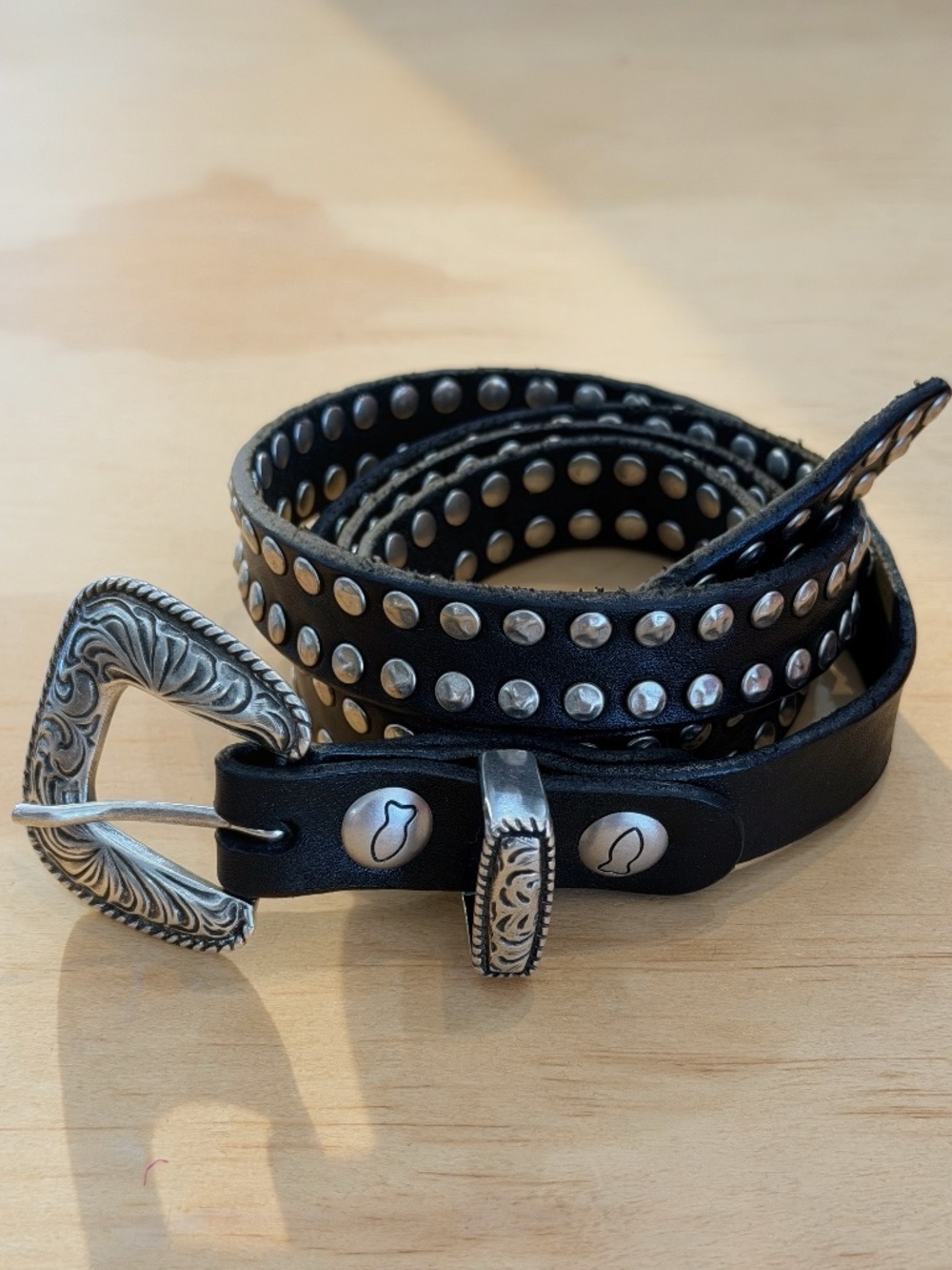 Campomaggi Leather Studded Belt in Black